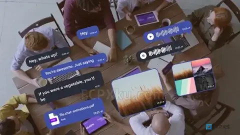 Chatting FCPX插件手机APP聊天互动对话界面动画设计元素