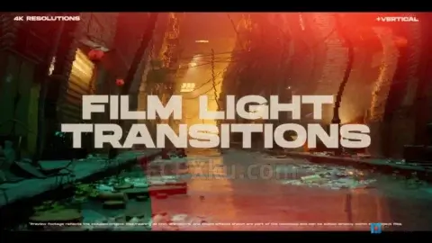 Film Frame Light Transitions FCPX插件老电影放映机漏光胶片帧间闪烁视频转场动画