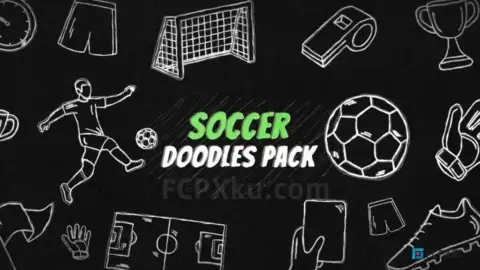 Soccer Doodles Pack FCPX插件12组足球主题涂鸦图案动画元素